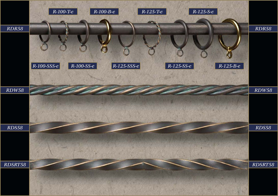 Wrought Iron Rods and Drapery Rings